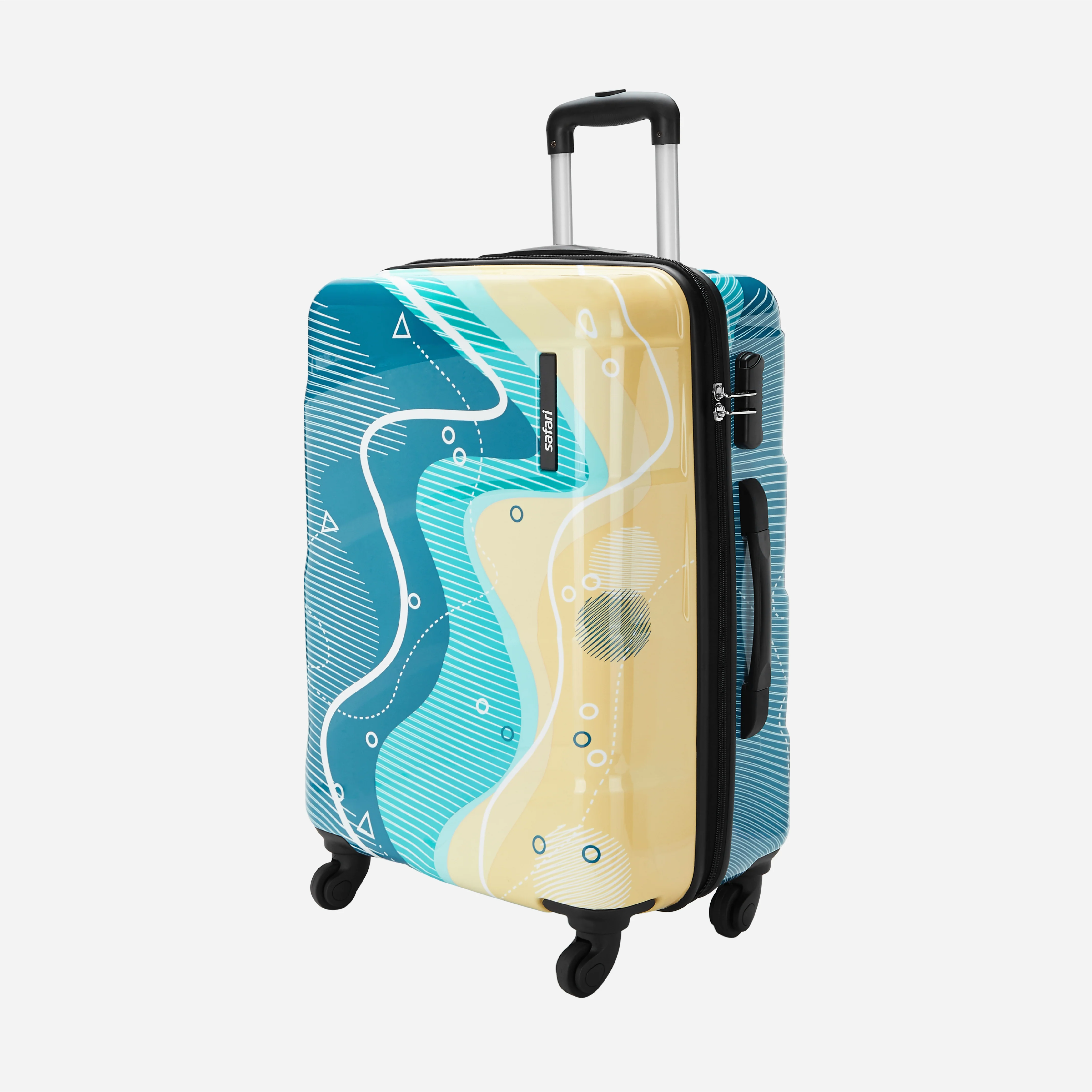 Safari Coastline Printed Trolley Bag with Anti Theft Zipper - Image 9