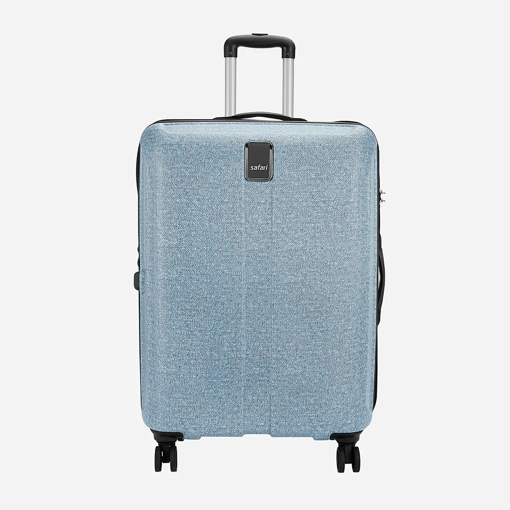 Safari Denim Pro Blue Trolley Bag with Dual Wheels - Image 11