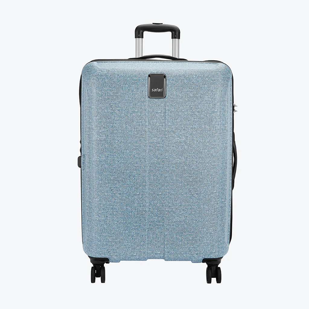 Safari Denim Pro Blue Trolley Bag with Dual Wheels - Image 19