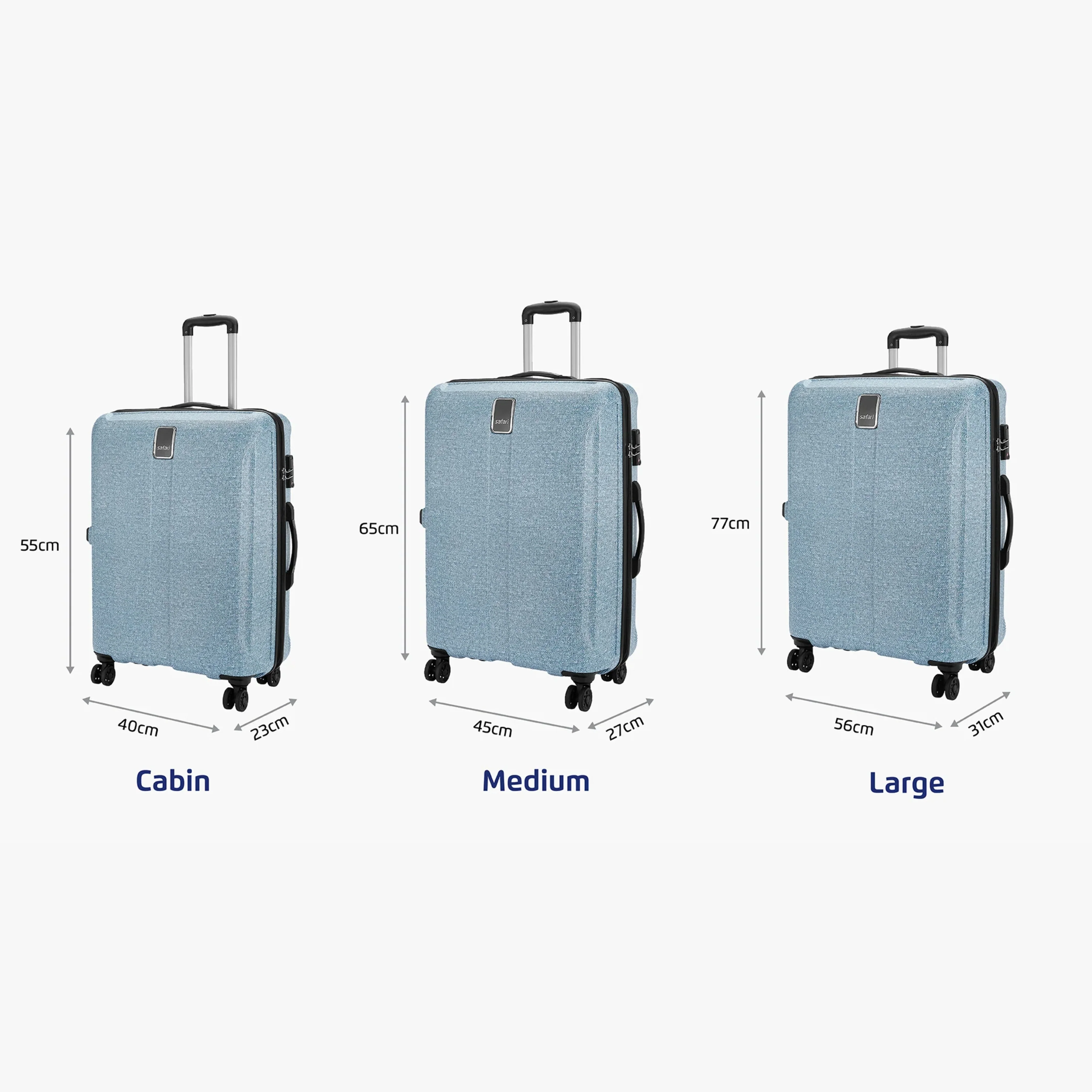 Safari Denim Pro Blue Trolley Bag with Dual Wheels - Image 26