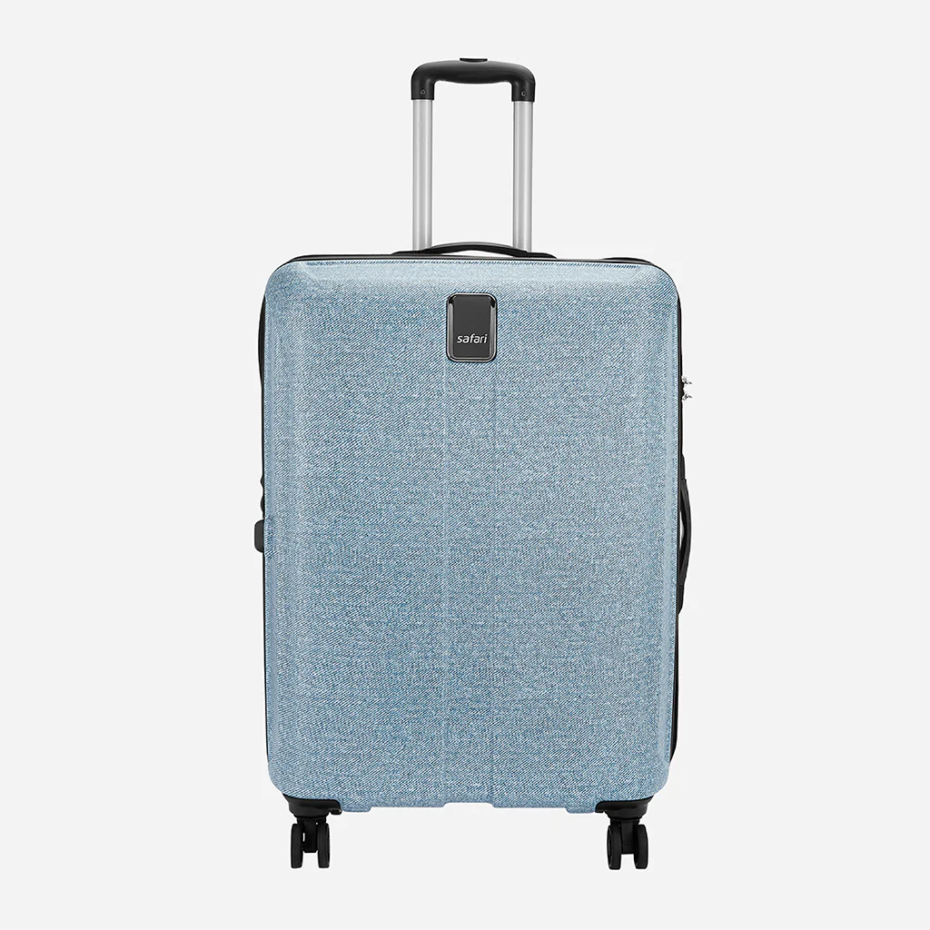 Safari Denim Pro Blue Trolley Bag with Dual Wheels - Image 3