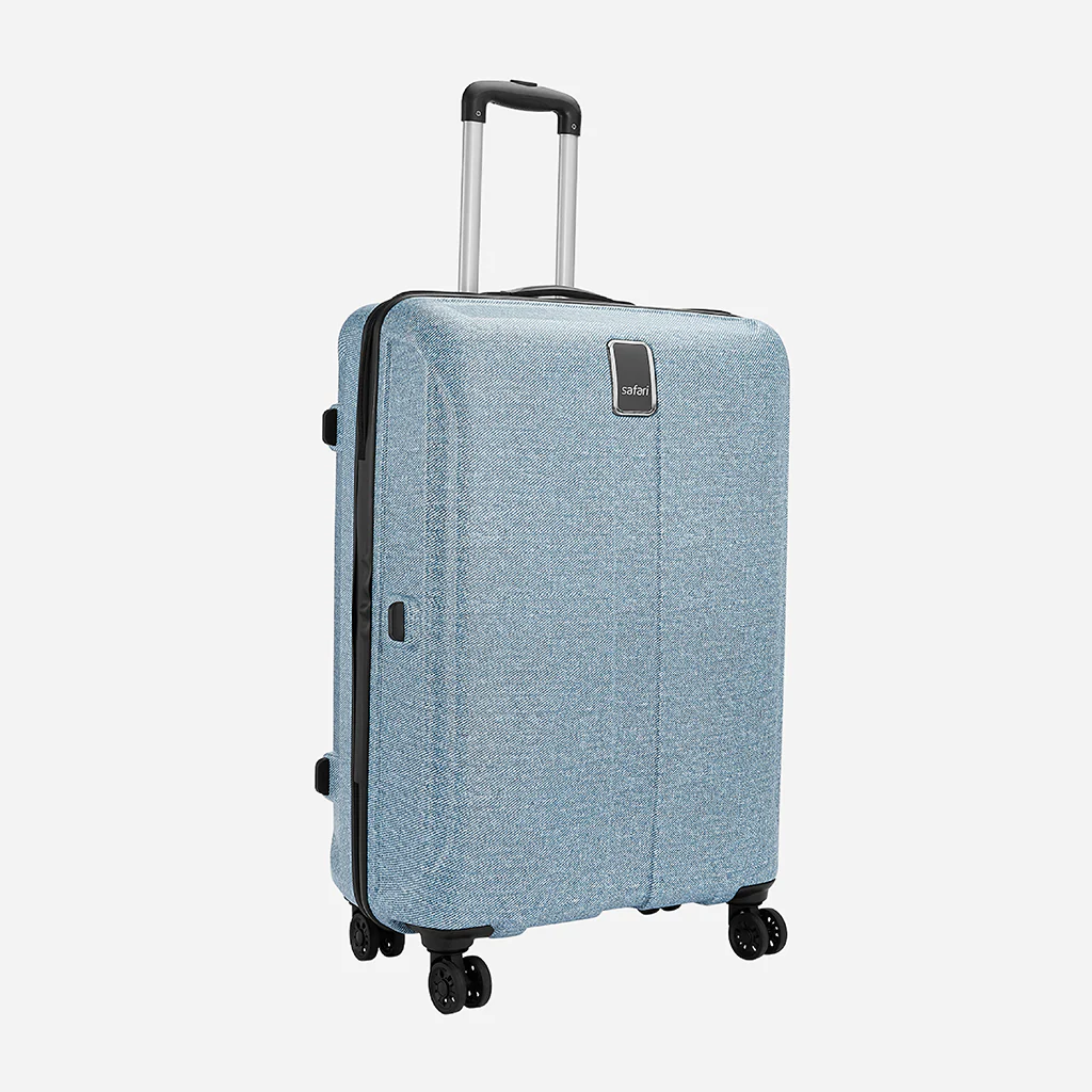 Safari Denim Pro Blue Trolley Bag with Dual Wheels - Image 4